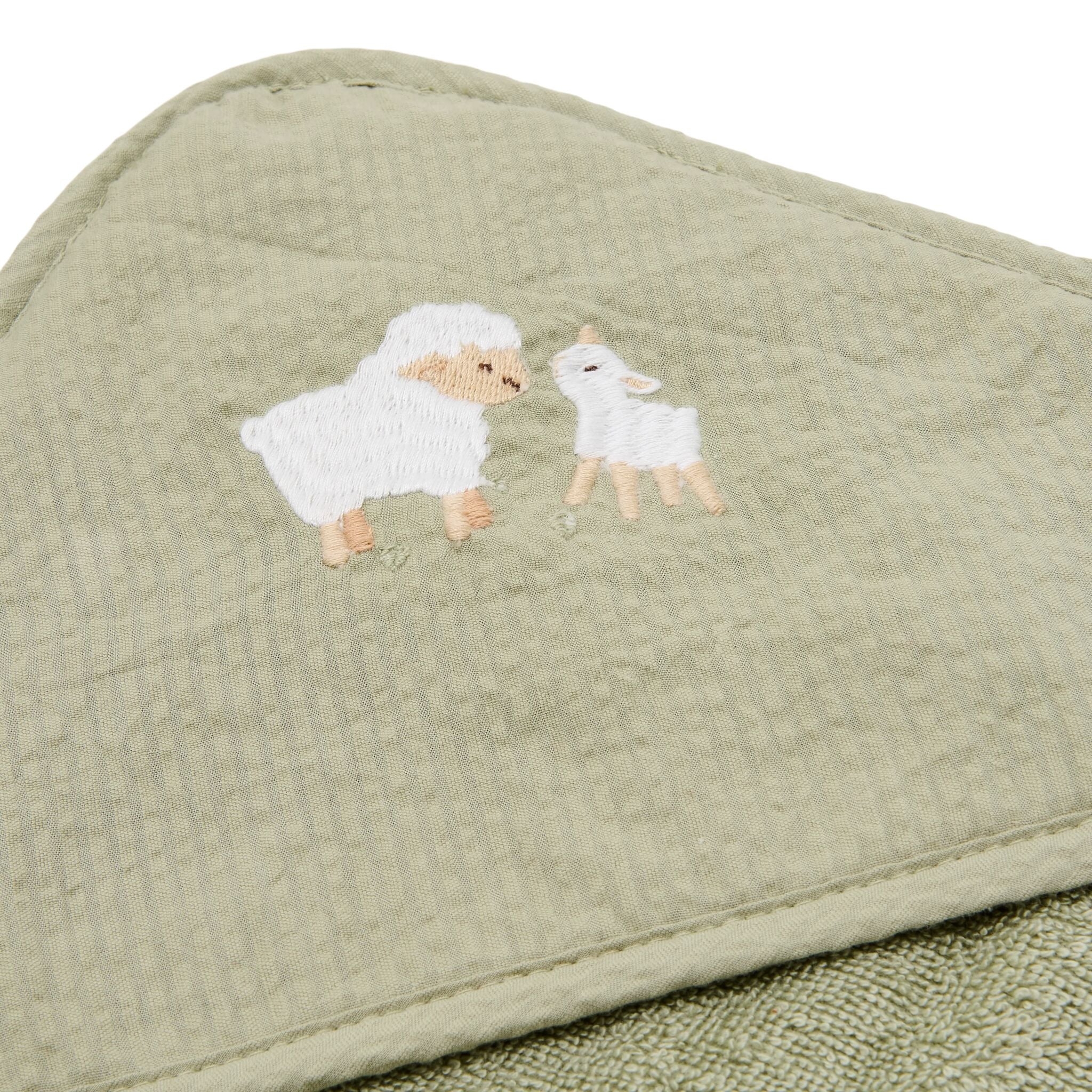 Badcape - Geborduurd - Groen - 100 x 100 – Image 3