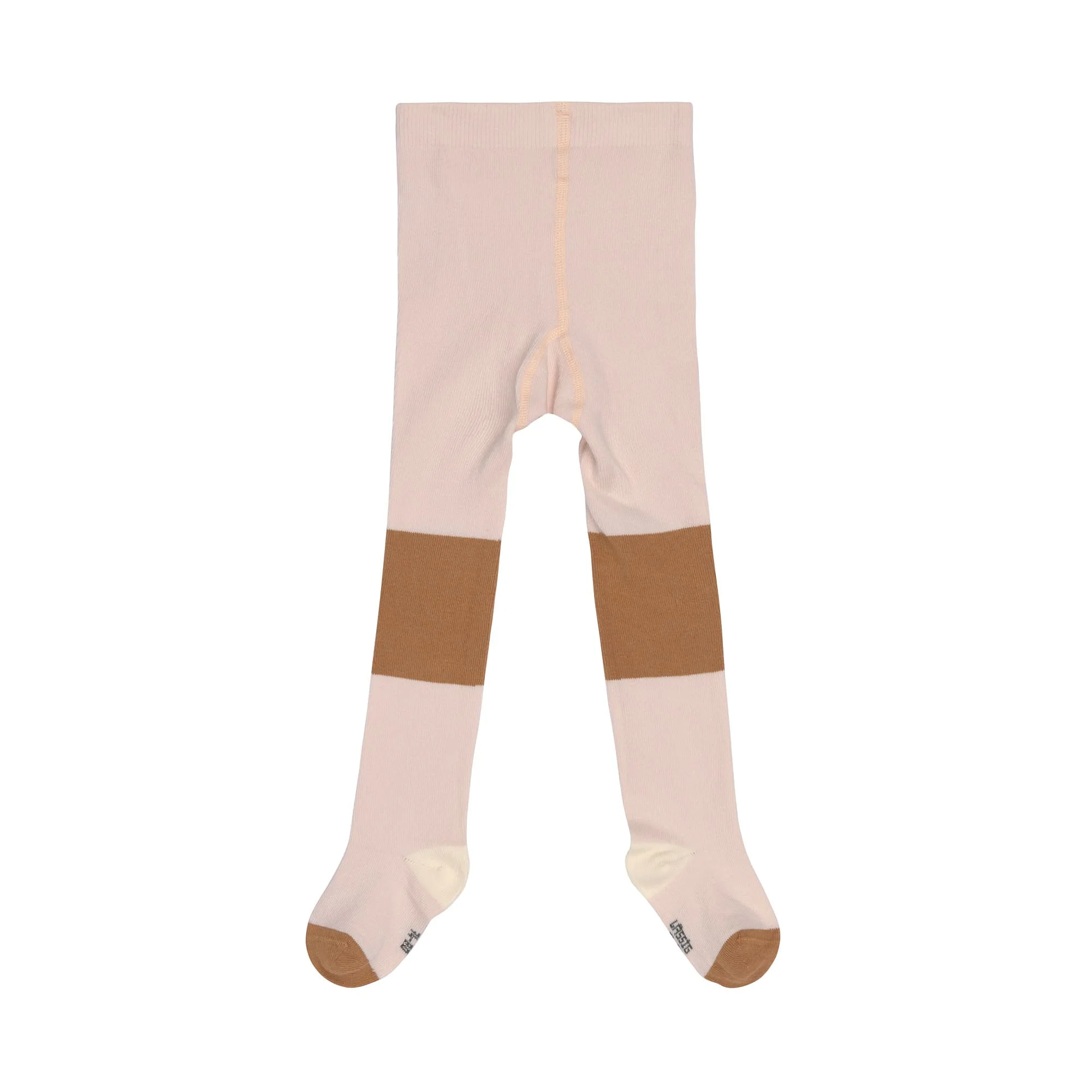 Collants rose poudré grosse rayure caramel – Image 2