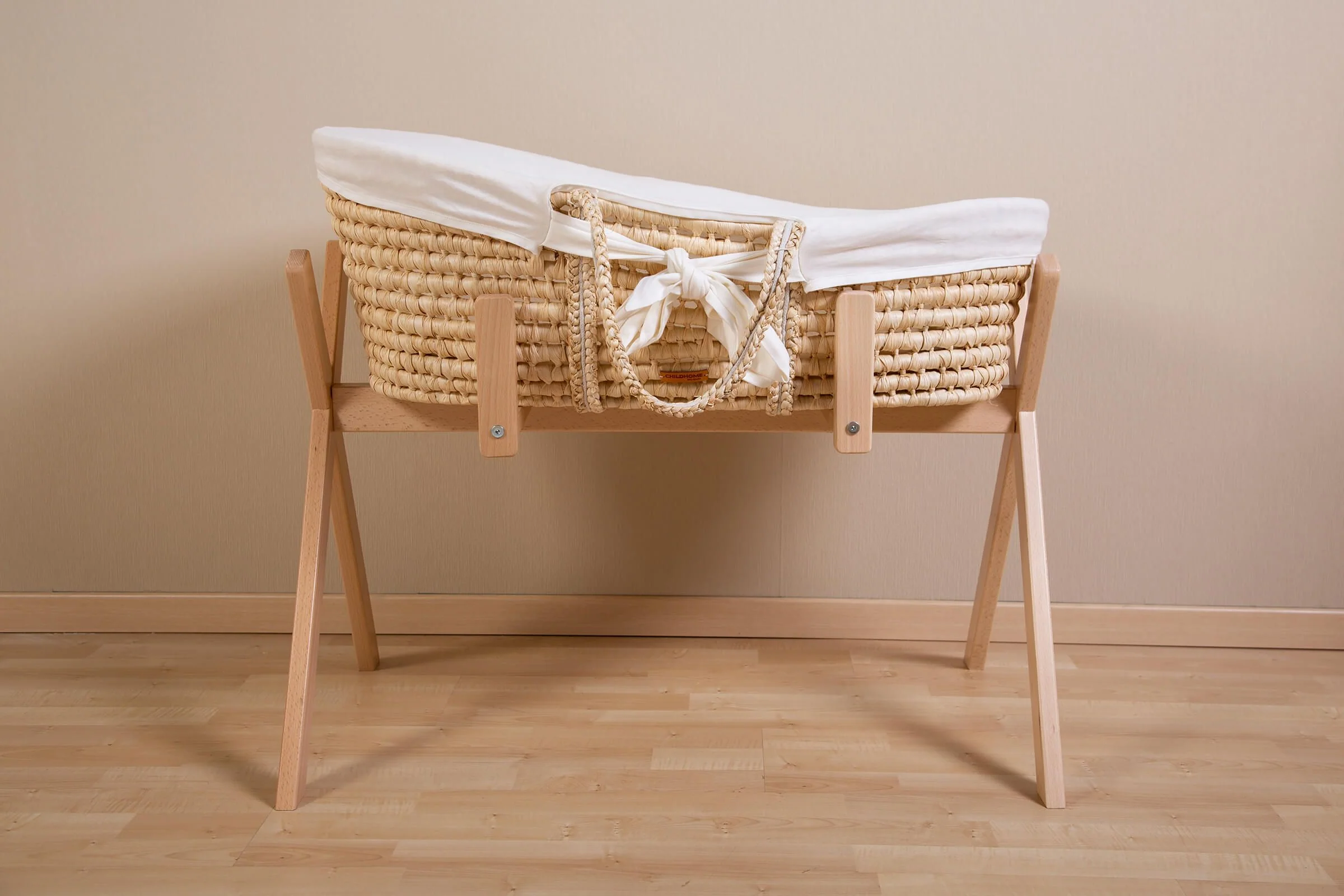 Couffin Moïse avec matelas et habillage jersey écru – Image 2