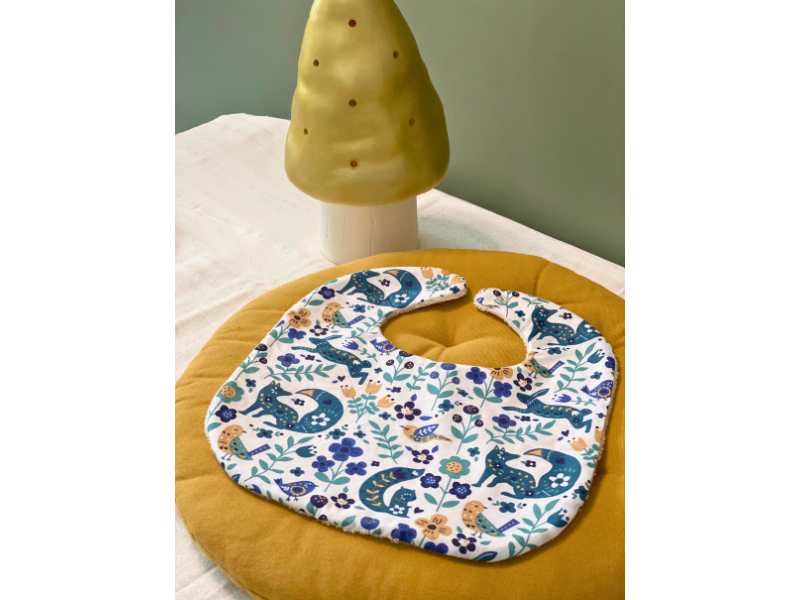 Bavoir en éponge de bambou et coton imprimé – Made in Berry – Image 7