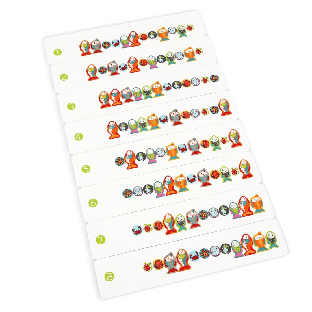 Jeu de poissons en bois à enfiler – jeu d’éveil éducatif – Image 4