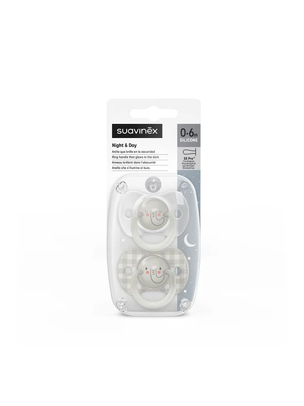 Lot de 2 sucettes Night & Day 0-6m Elephant – Image 3